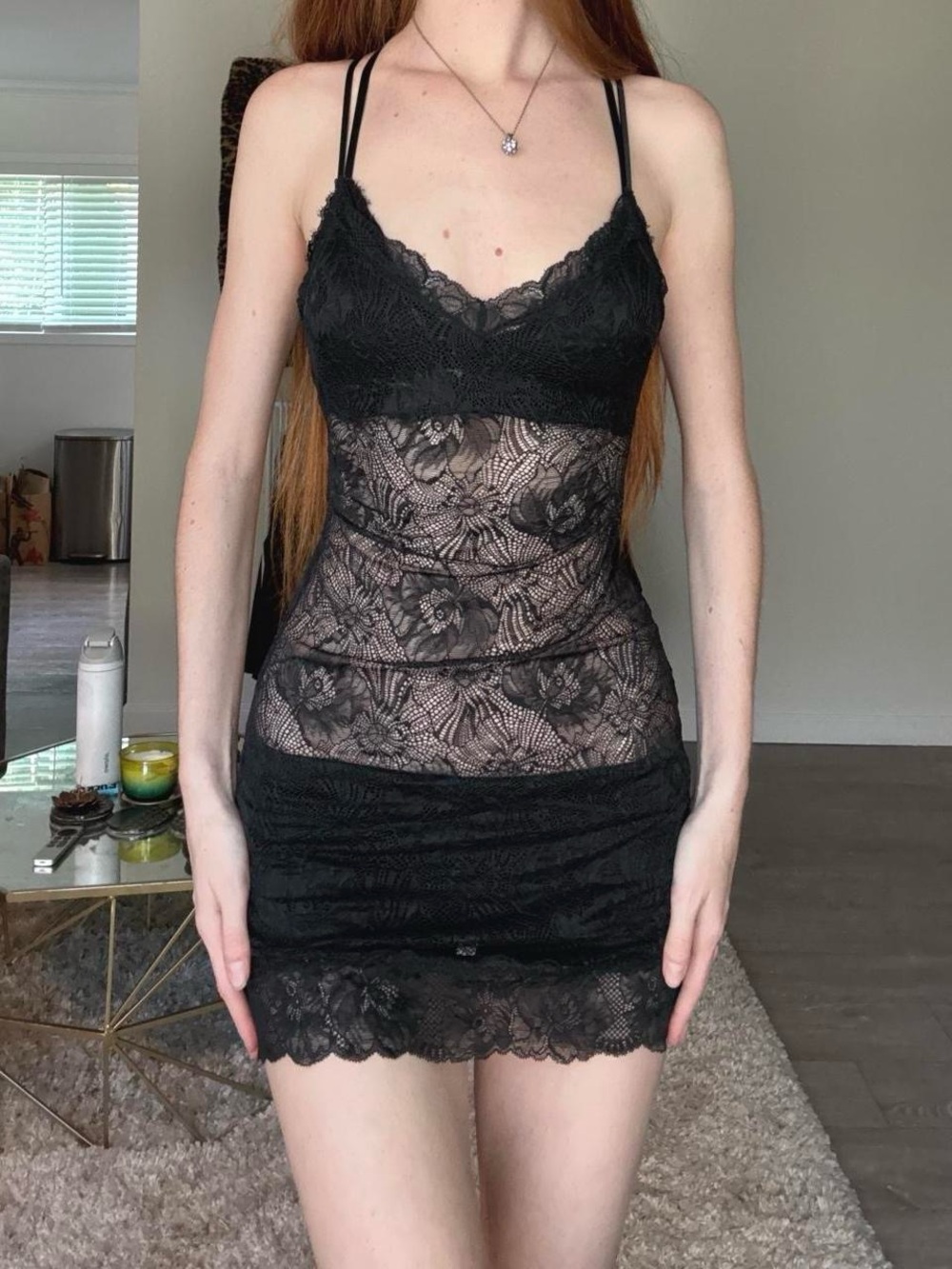 Victoria's Secret Black Lace Mini Slip Dress